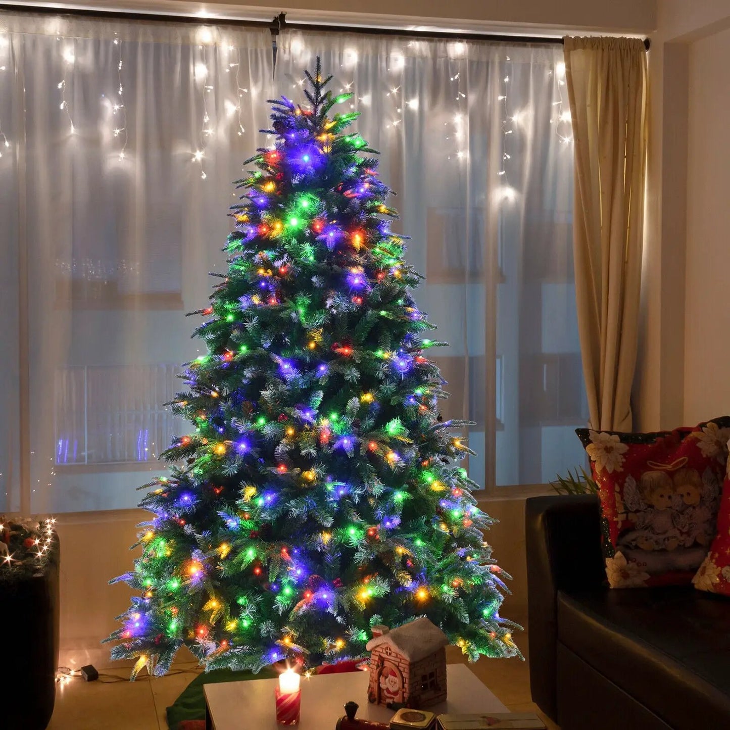 Pre Lit Snowy Christmas Hinged Tree with Lights