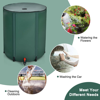53 Gallon Portable Rain Barrel Water Collector
