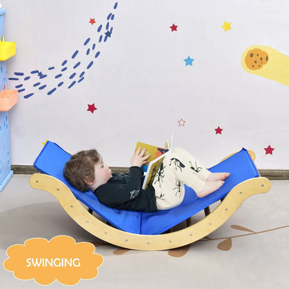 3-in-1 Wooden Arch Climber Set with Ramp Mat