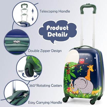 GemGear elephant kids carry-on luggage set with 12 and 16 suitcases and telescoping handle on Tampa Home & Garden Store