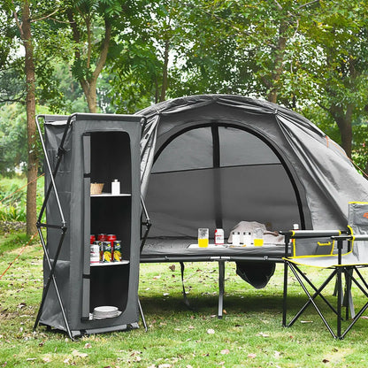 Folding Camping Storage Cabinet With 3 Shelves