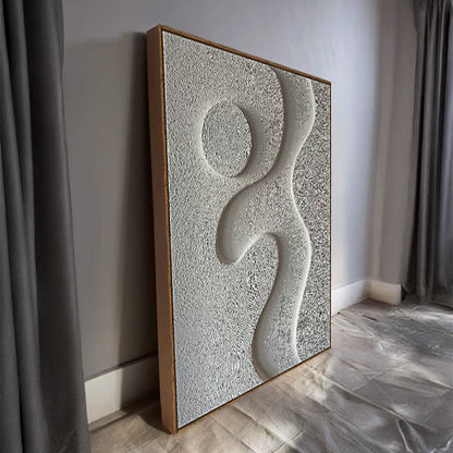 Midcentury Curves Wall Art canvas by Tailored Canvases with white relief on background on Tampa Home & Garden Store