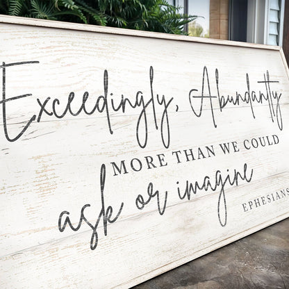 Faith Sign III canvas by Tailored Canvases, weathered white canvas with black script on Tampa Home & Garden Store