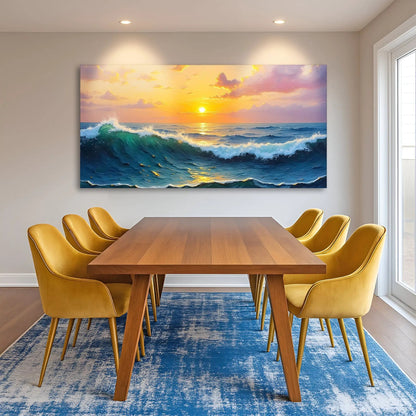 Waterscape Abstract Wall Art XII canvas by Tailored Canvases, sunset sea waves on Tampa Home & Garden Store
