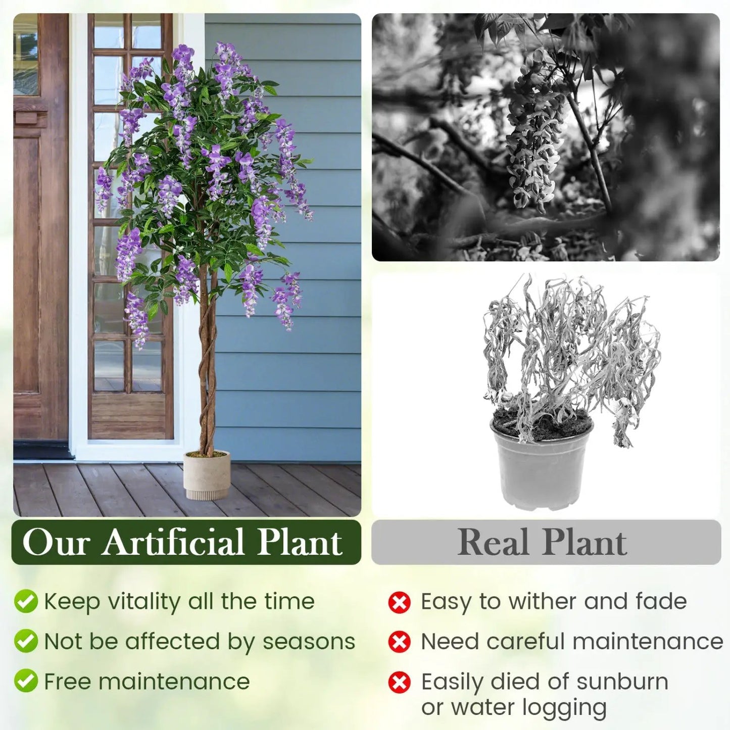 Artificial Wisteria Trees 5.5 Ft With Nursery Pots