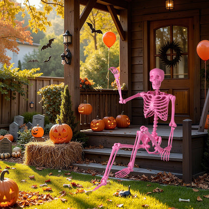 5.5 ft pink life-size poseable skeleton with movable joints DirectDeals mannequin decor on Tampa Home & Garden Store