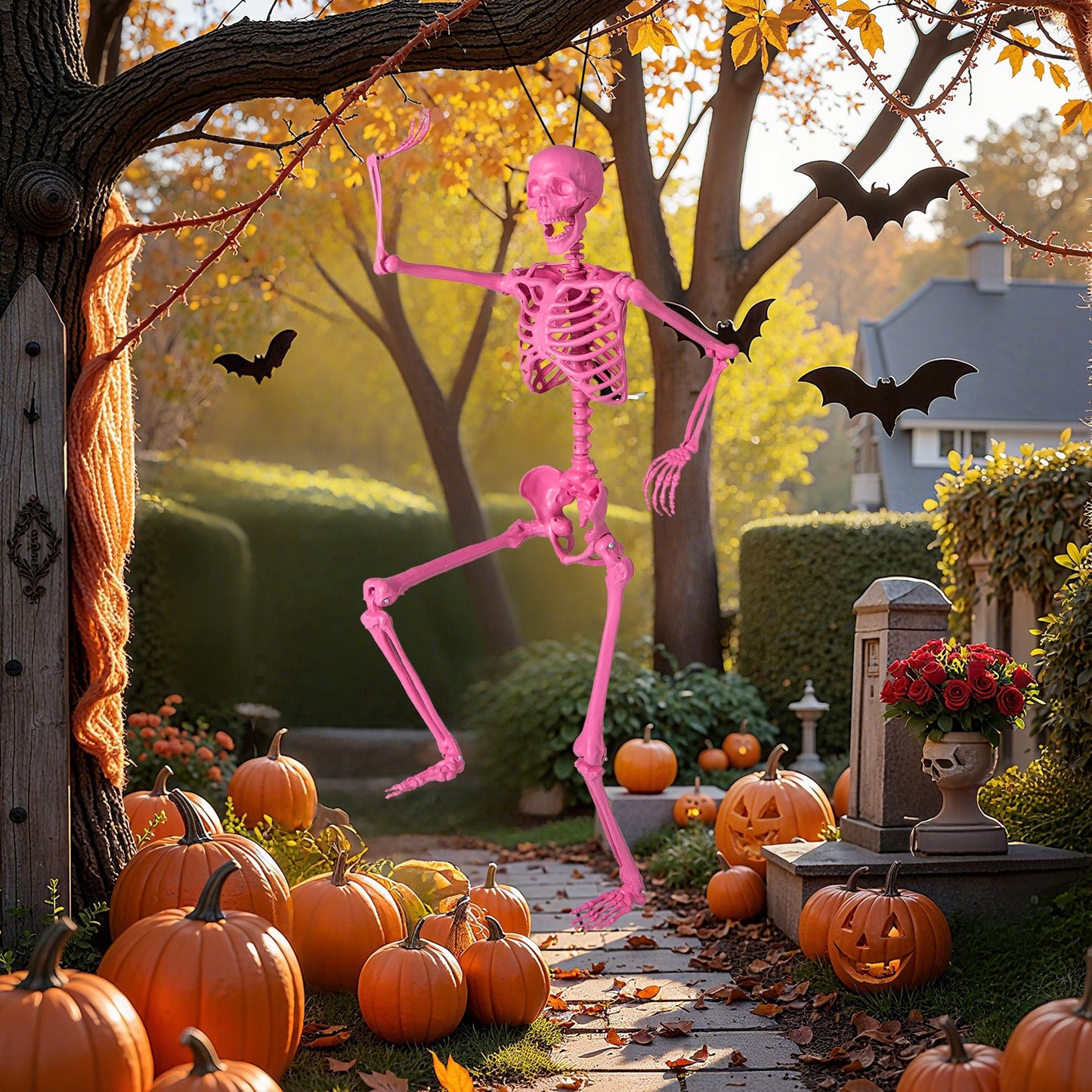 Life-size poseable skeleton in pink, 5.5 ft, with movable joints DirectDeals on Tampa Home & Garden Store