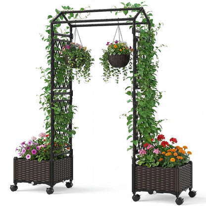 Self-Watering Planter Boxes with Lattice Roof