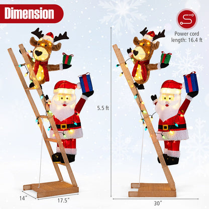 5.5 ft lighted Reindeer and Santa on a ladder with 100 LED lights DirectDeals on Tampa Home & Garden Store