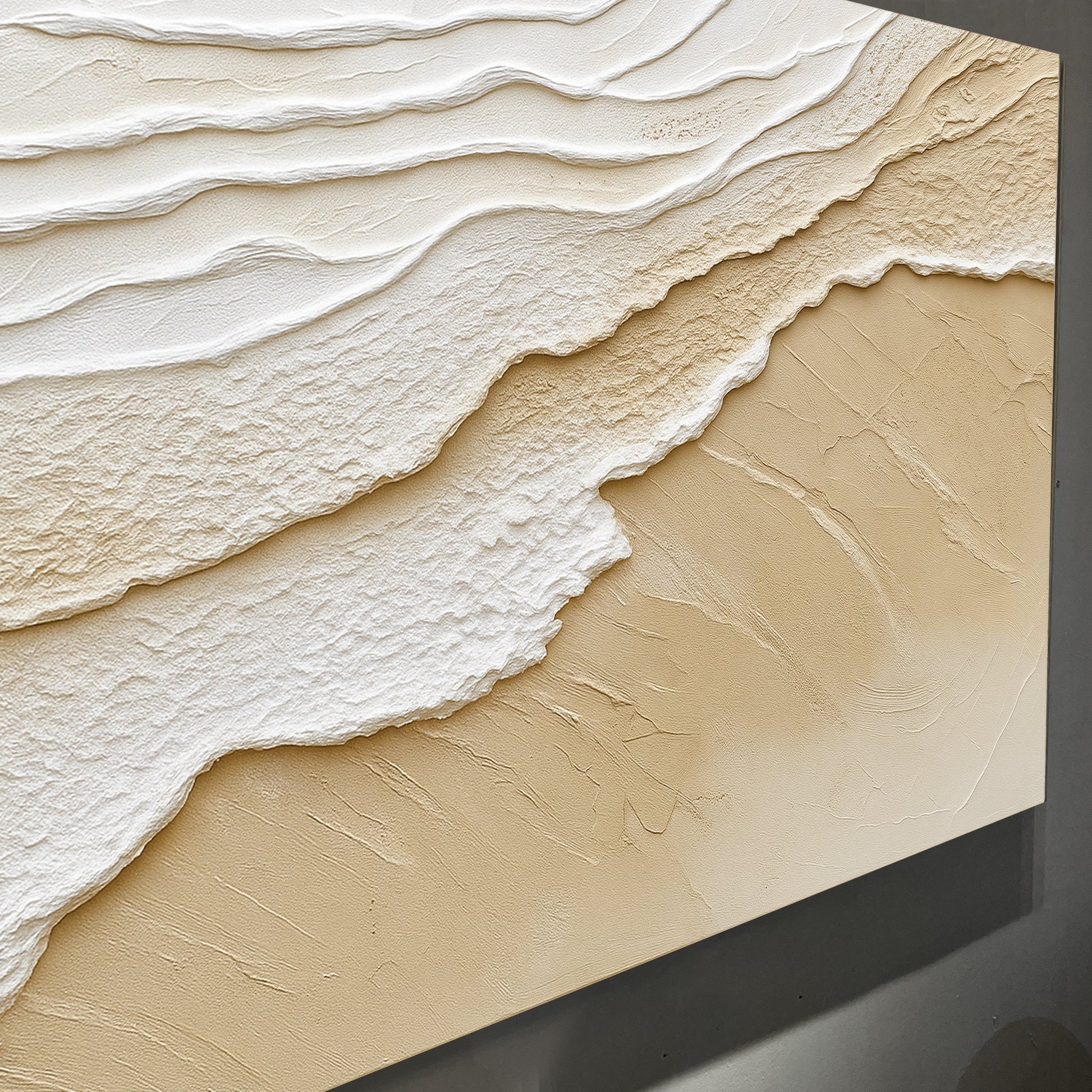 Neutral Ocean Waves Wall Art canvas beige cream layered texture Tailored Canvases canvas on Tampa Home & Garden Store