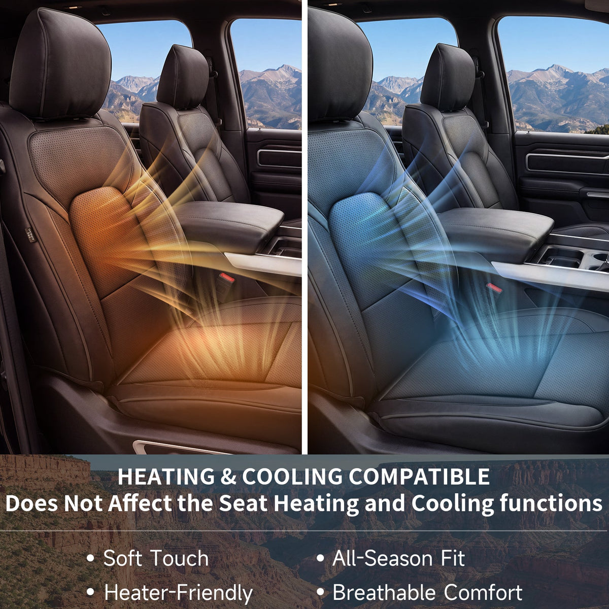 Umbrauto Black Nappa waterproof leather RAM crew cab seat covers full set on Tampa Home & Garden Store