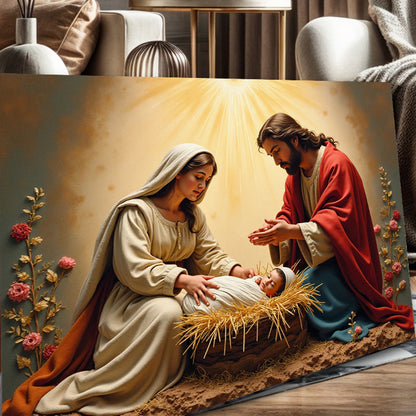3D Faith Wall Art IV canvas Nativity with Mary, Joseph and baby Jesus Tailored Canvases on Tampa Home & Garden Store