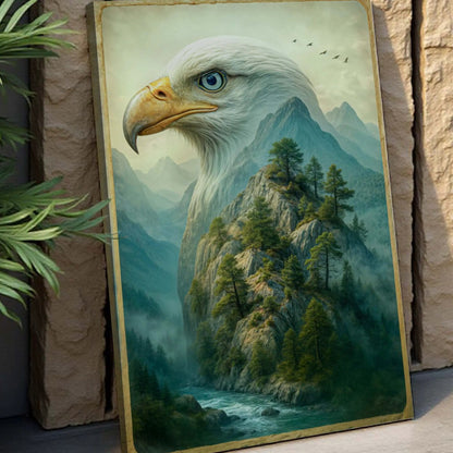 Canvas Eagle Over The Canyon Double Exposure Tailored Canvases with eagle and canyon scene on Tampa Home & Garden Store