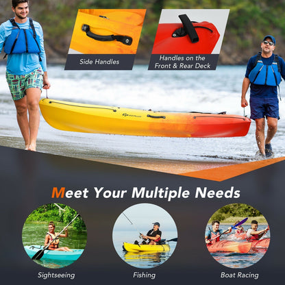 GemGear single sit-on-top yellow kayak with detachable aluminum paddle on Tampa Home & Garden Store
