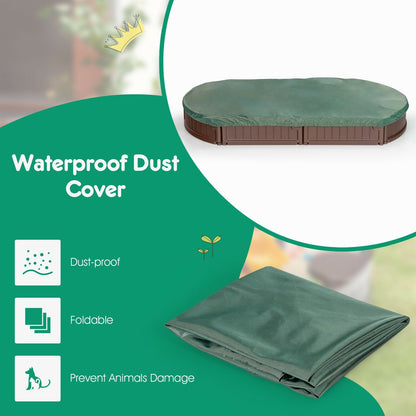 Sandbox with built-in corner seat and bottom liner, brown base with green cover DirectDeals on Tampa Home & Garden Store
