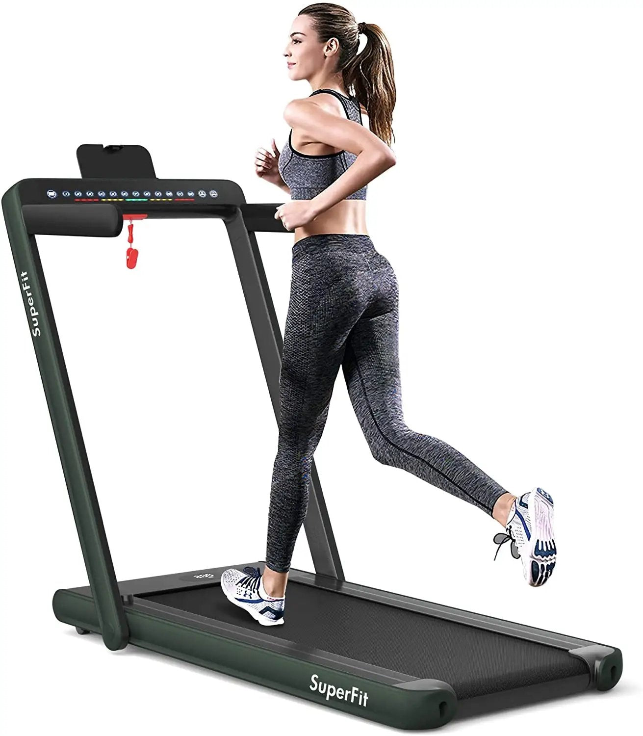 2-in-1 Electric Folding Treadmill For Home Fitness