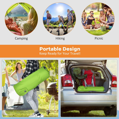 GemGear self-inflating folding camping sleeping mattress with carrying bag bright green roll on Tampa Home & Garden Store