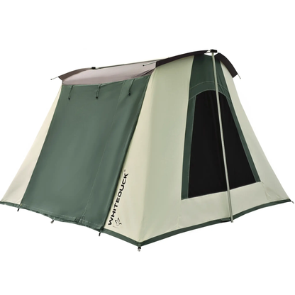 10'x10' Prota Canvas Tent by White Duck Outdoors in green and beige canvas with aluminum poles on Tampa Home & Garden Store