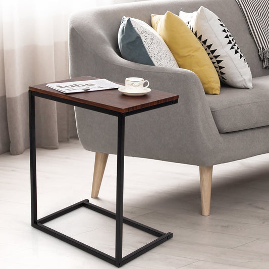 26 Inch Beside Sofa Laptop Holder End Stand Desk-Dark Brown - Tampa Home & Garden Store