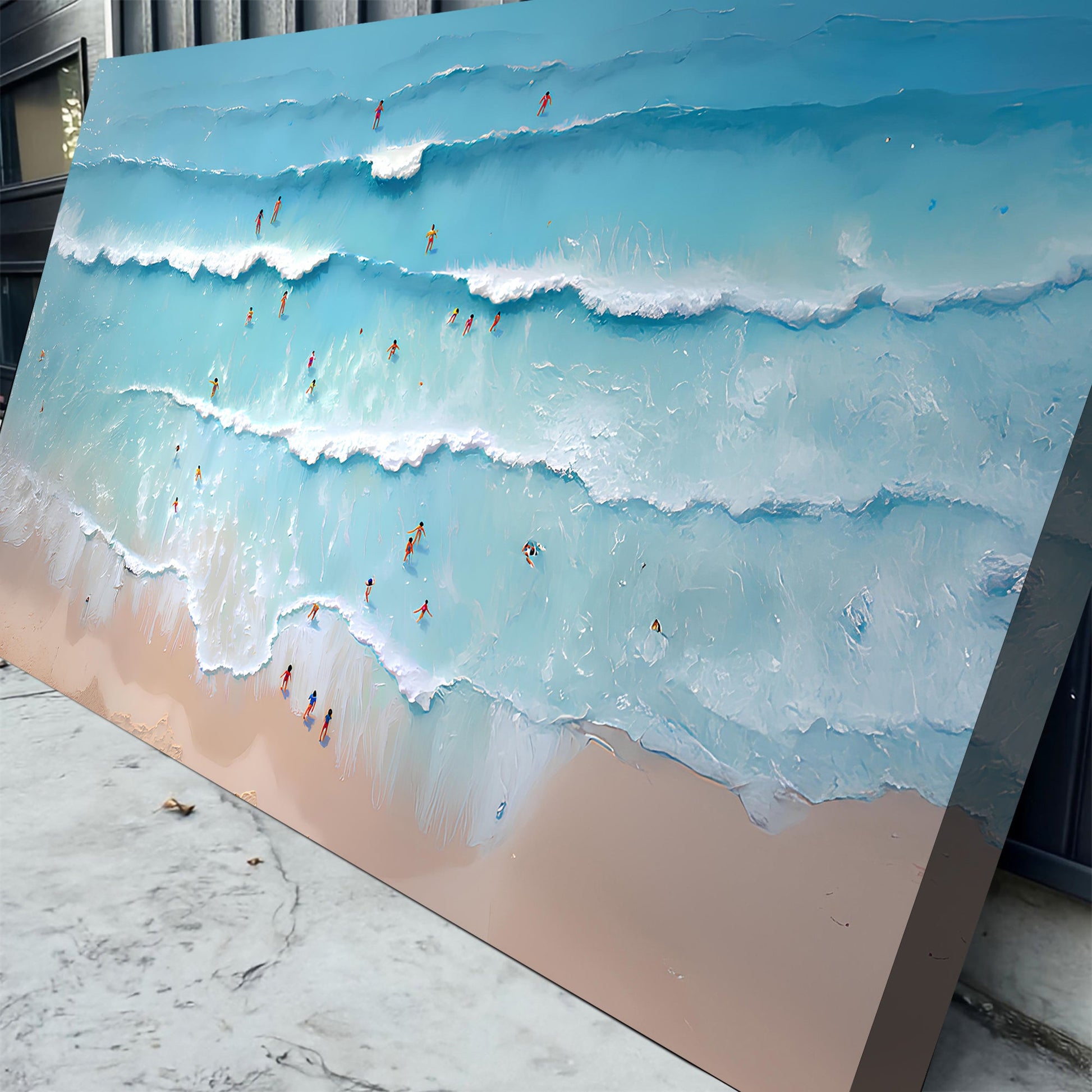 Beach Days Wall Art VIII canvas Tailored Canvases blue waves surfers crafting canvas 4-pack on Tampa Home & Garden Store