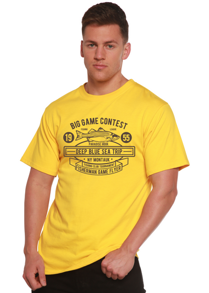 Big Game Contest bamboo T-shirt yellow short sleeve graphic print Spun Bamboo on Tampa Home & Garden Store