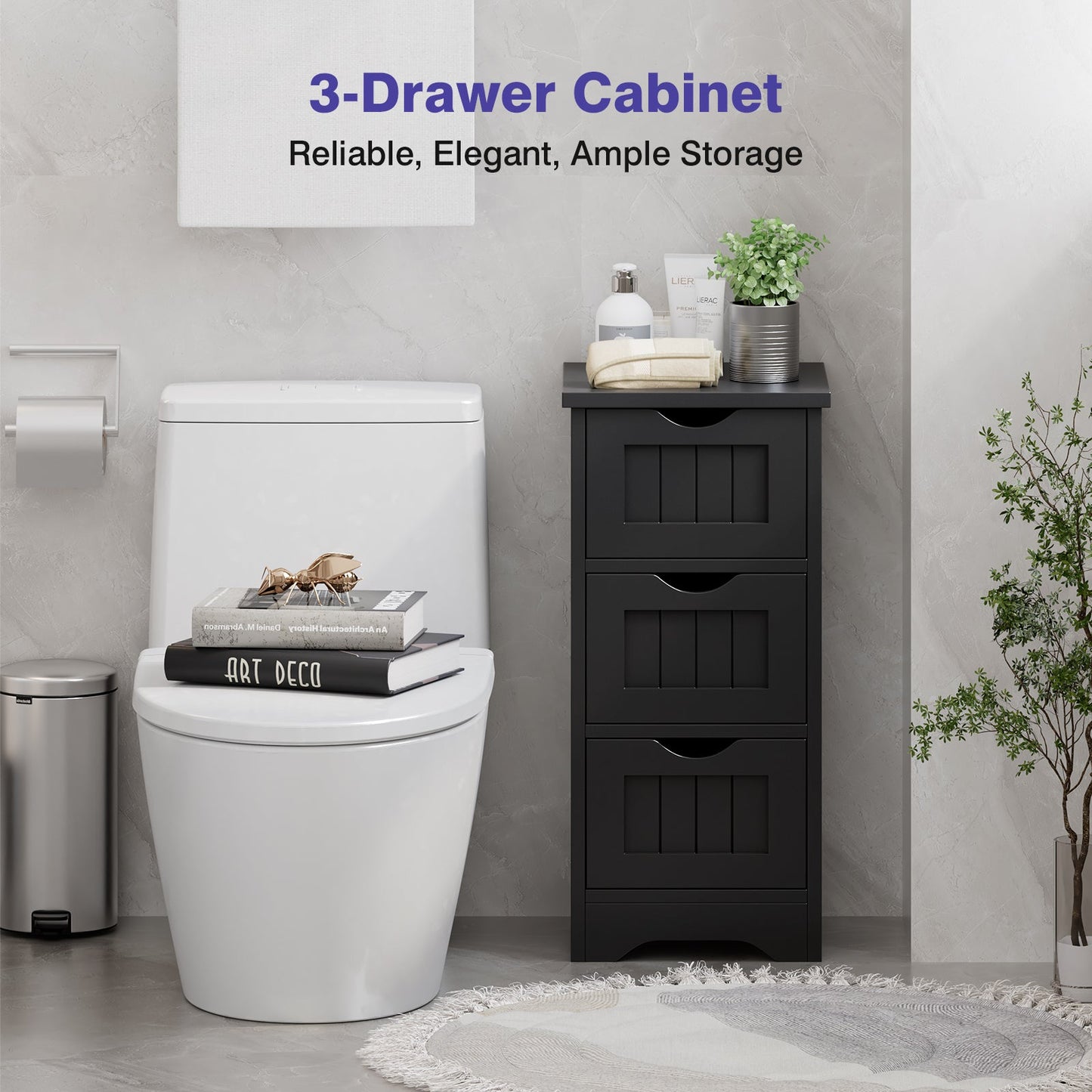 Bathroom Floor Freestanding Storage Organizer with 3 Drawers