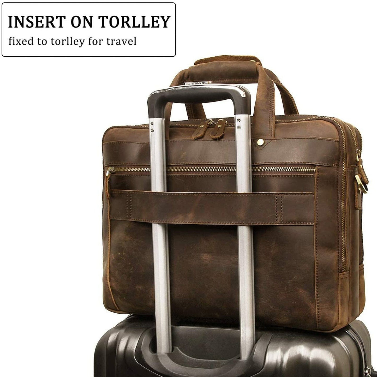 Crazy Horse Leather Briefcase - Tampa Home & Garden Store