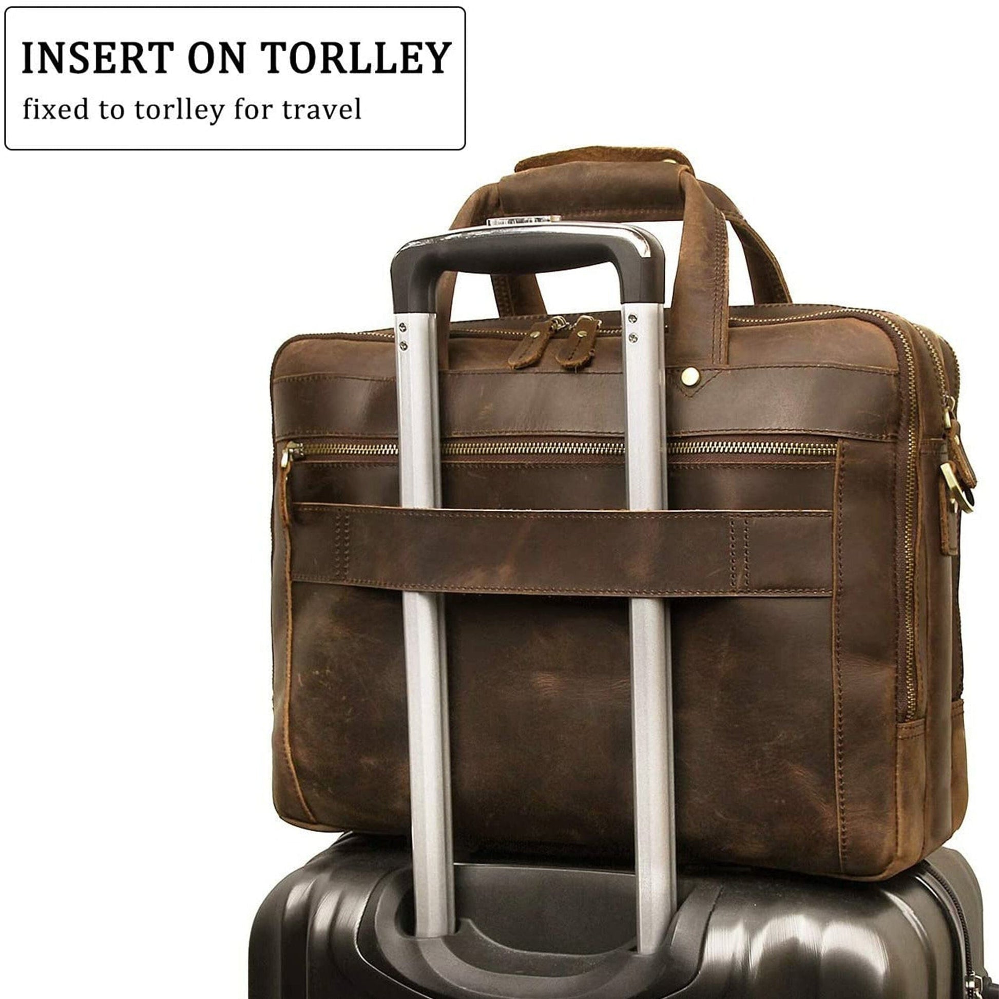 Crazy Horse Leather Briefcase - Tampa Home & Garden Store