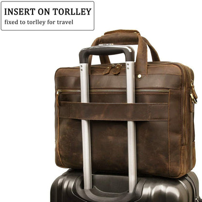 Crazy Horse Leather Briefcase - Tampa Home & Garden Store