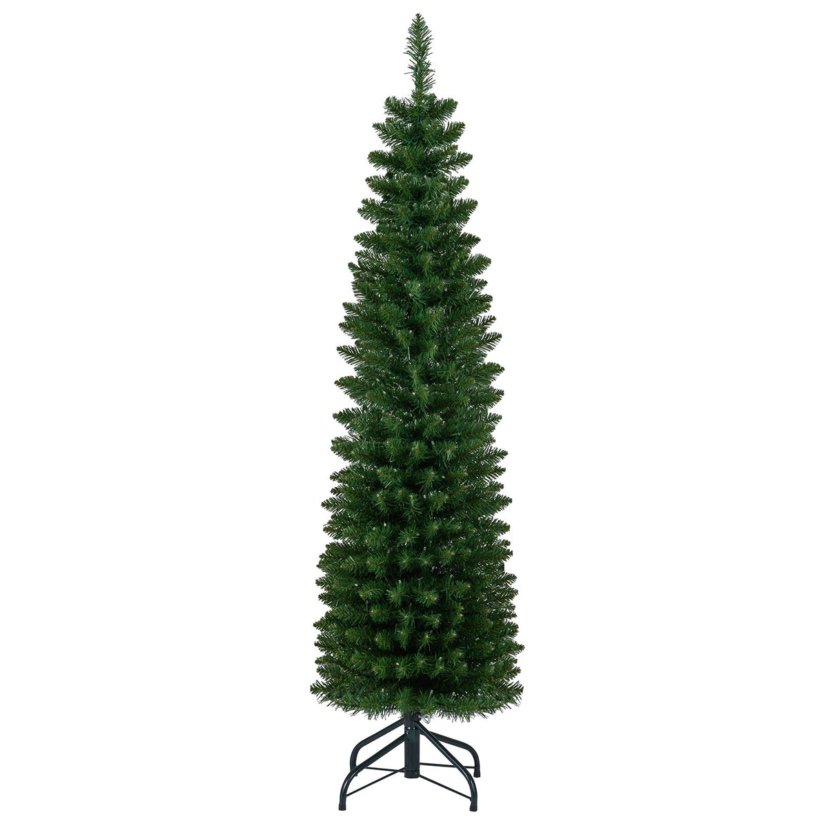 5–9 ft pencil artificial Christmas tree DirectDeals with green needles on metal stand on Tampa Home & Garden Store