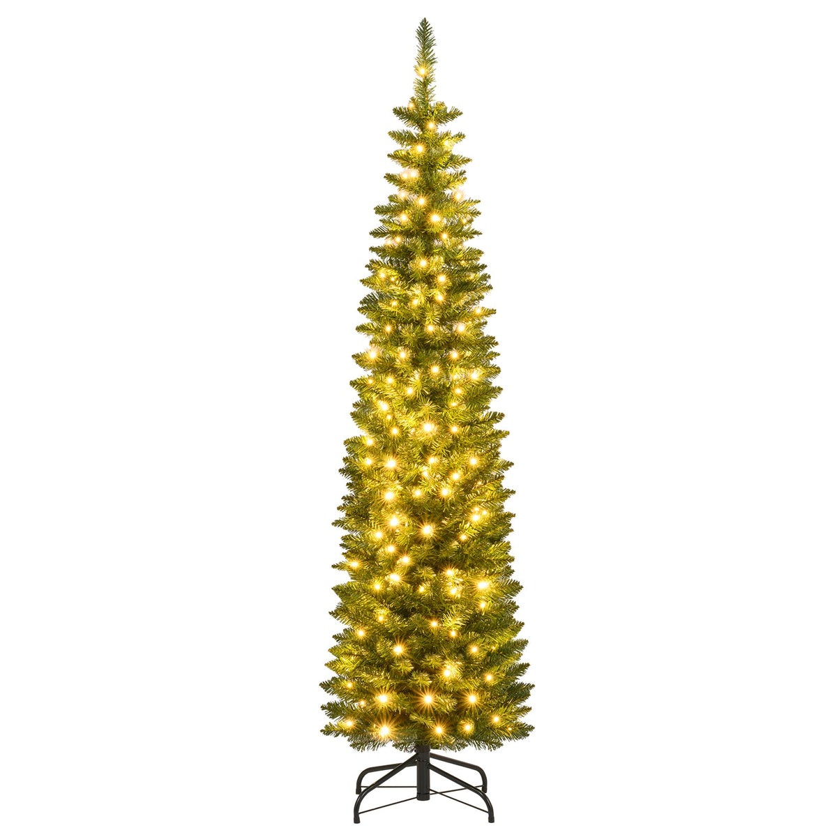 5/6/7/8/9 ft DirectDeals pre-lit pencil artificial Christmas tree with warm white LEDs on Tampa Home & Garden Store