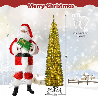 DirectDeals pencil artificial Christmas tree, pre-lit with warm white LEDs, 5–9 ft, 2 items on Tampa Home & Garden Store