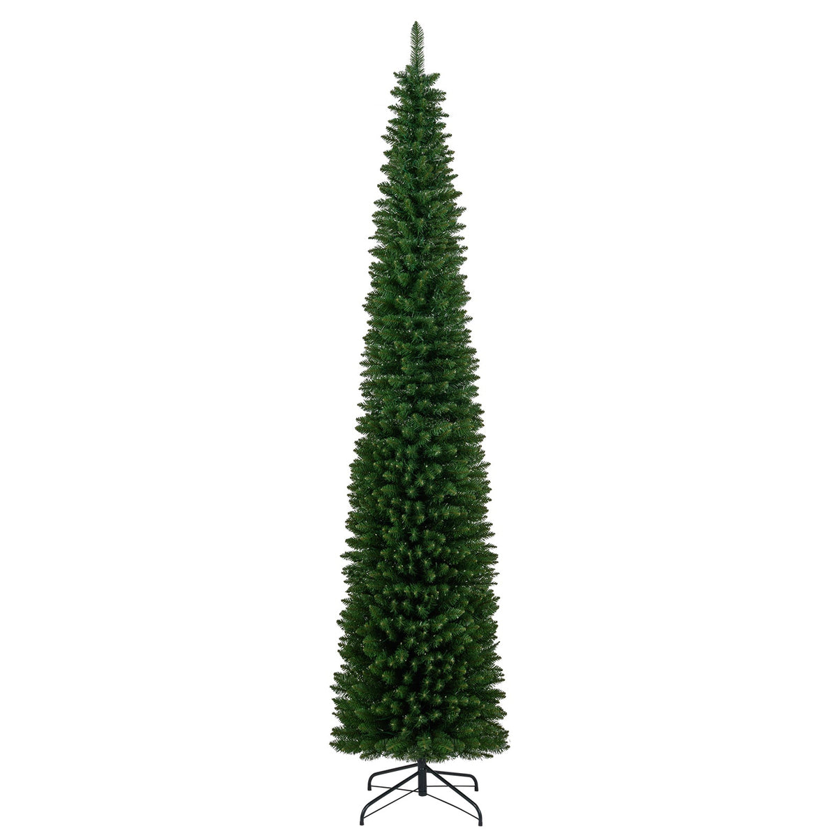 Pencil Christmas tree, DirectDeals pre-lit slim green artificial tree with metal stand on Tampa Home & Garden Store