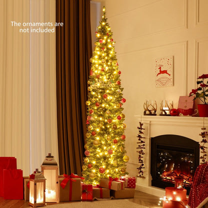 DirectDeals 5/6/7/8/9 ft pre-lit Christmas tree with warm white LEDs and red gold ornaments on Tampa Home & Garden Store