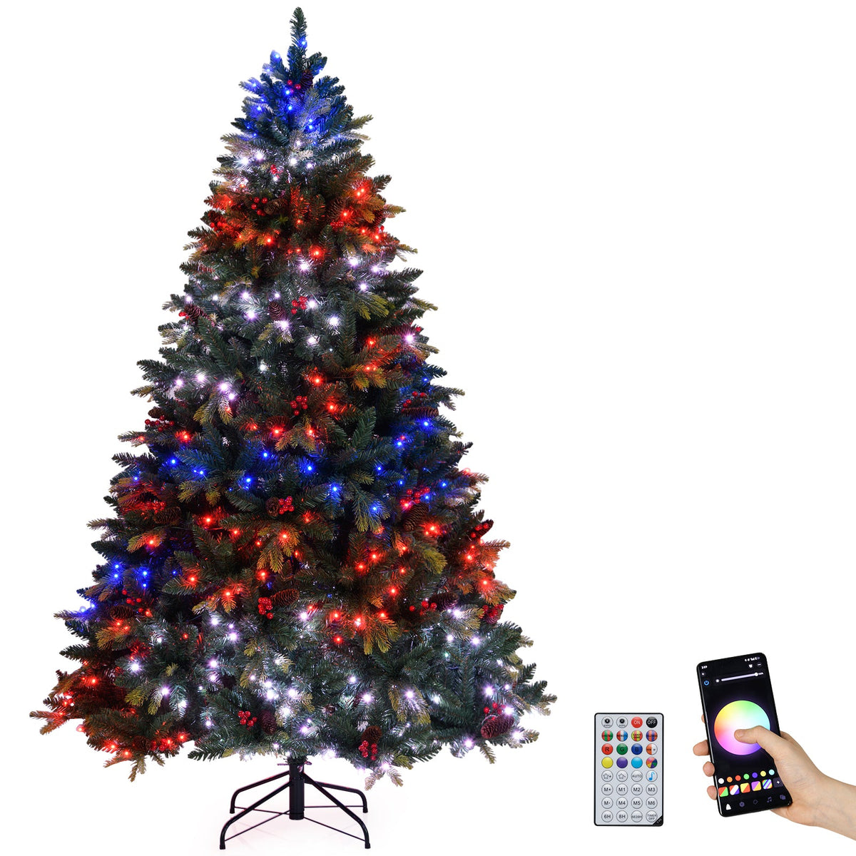 DirectDeals artificial Christmas tree 5/6/7/8 ft with multicolor LED lights and remote app on Tampa Home & Garden Store