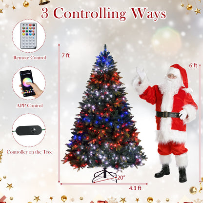 DirectDeals 7 ft artificial Christmas tree with multicolor LED lights, remote and app control on Tampa Home & Garden Store