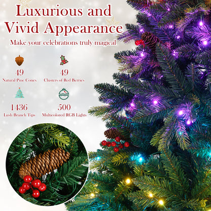 DirectDeals 5/6/7/8 ft artificial Christmas tree with multicolor RGB LED lights and remote app control on Tampa Home & Garden Store