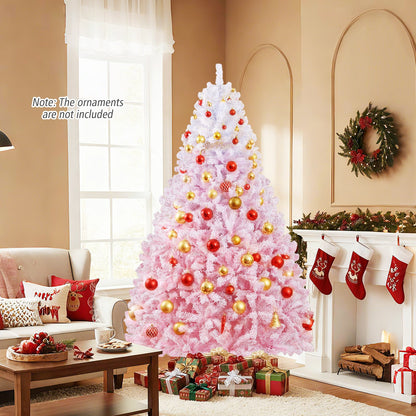 5/6/7/8 FT Artificial Christmas Tree with Warm White LED Lights and 8 Modes for Holiday