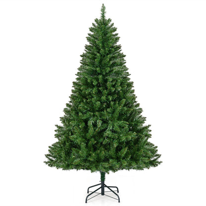5/6/7 Feet Artificial Christmas Tree Hinged Xmas Tree with 7 Lighting Modes