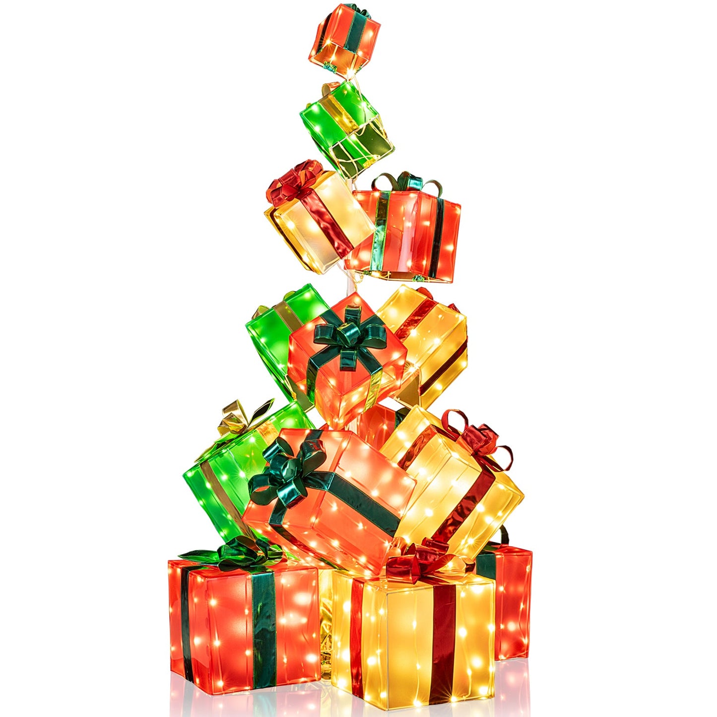 DirectDeals 15-pc lighted Christmas Boxes with Bowknot and 483 LEDs for indoor/outdoor on Tampa Home & Garden Store