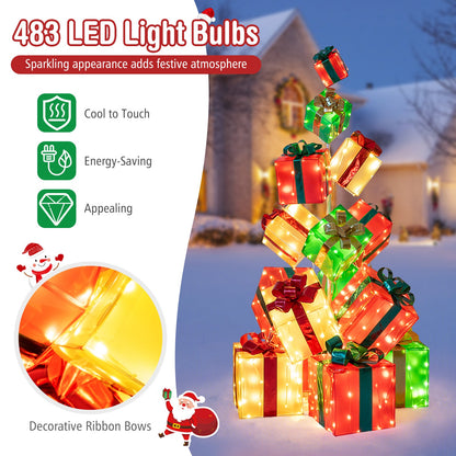 DirectDeals 15-pc lighted Christmas gift boxes with bowknots and 483 LED bulbs, outdoor display on Tampa Home & Garden Store