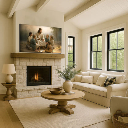 Jesus with Children Faith Wall Art III canvas calming devotional scene for living room decor on Tampa Home & Garden Store