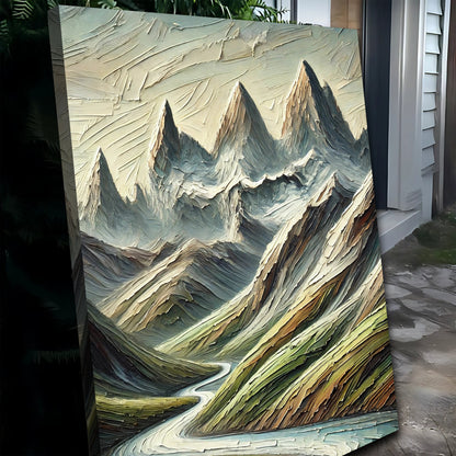 Canvas Abstract Mountain River Landscape II by Tailored Canvases Crafting Canvas in blues on Tampa Home & Garden Store