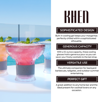 Eze Acrylic Frozen Margarita Glasses Set of 4