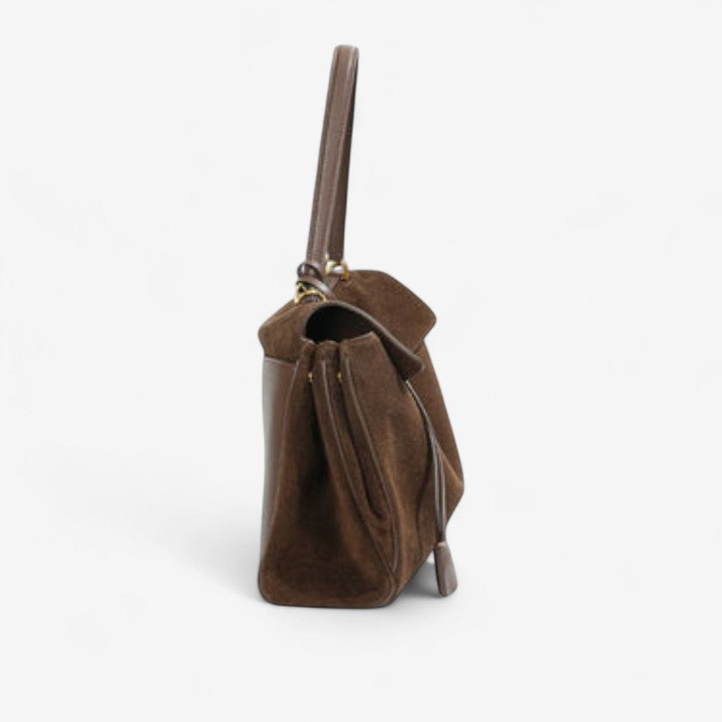 Large Rectangular Shoulder Handbag in brown suede by Moktan Sabai on Tampa Home & Garden Store