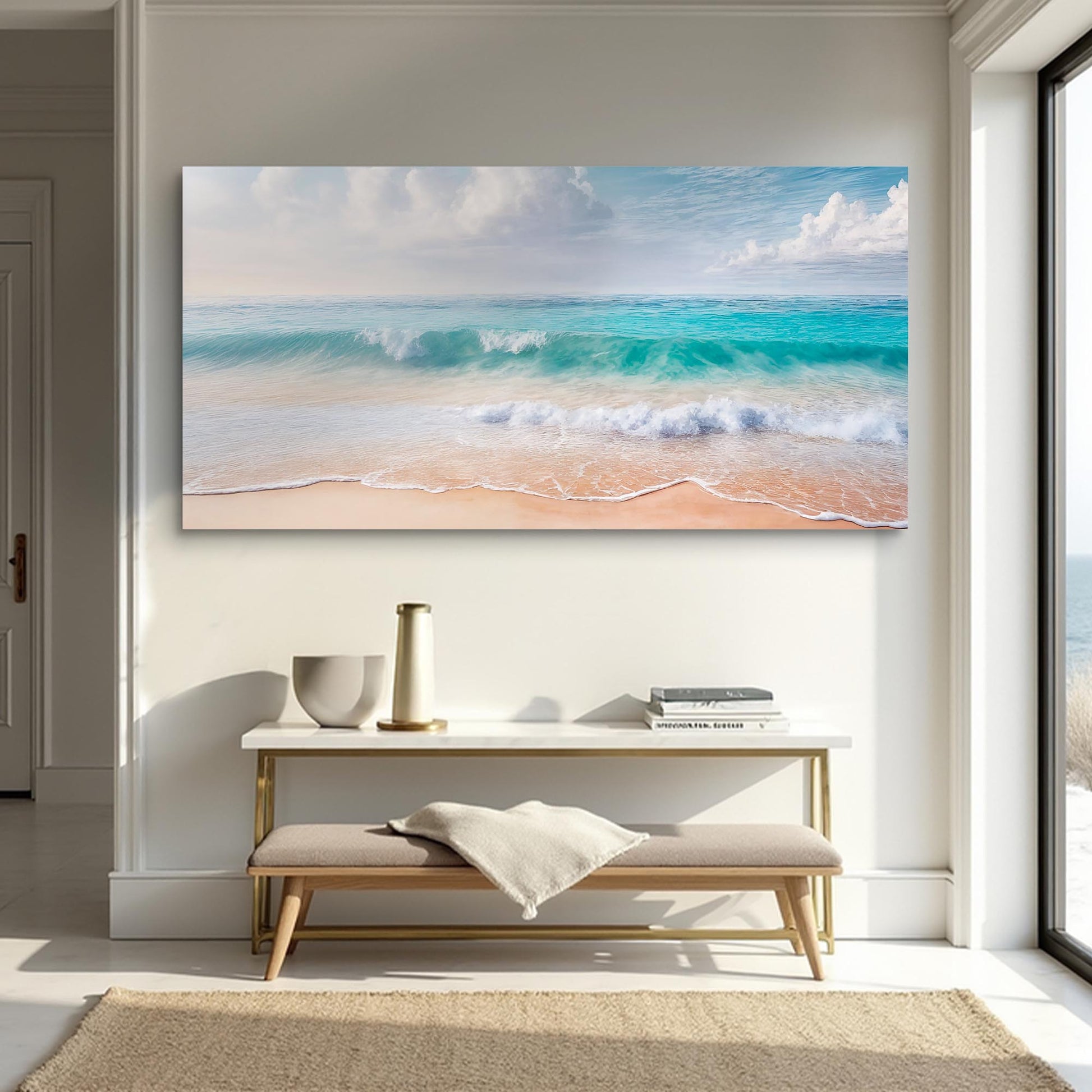 Serene Ocean Wave Coastal Wall Art XII canvas by Tailored Canvases with turquoise sea on Tampa Home & Garden Store