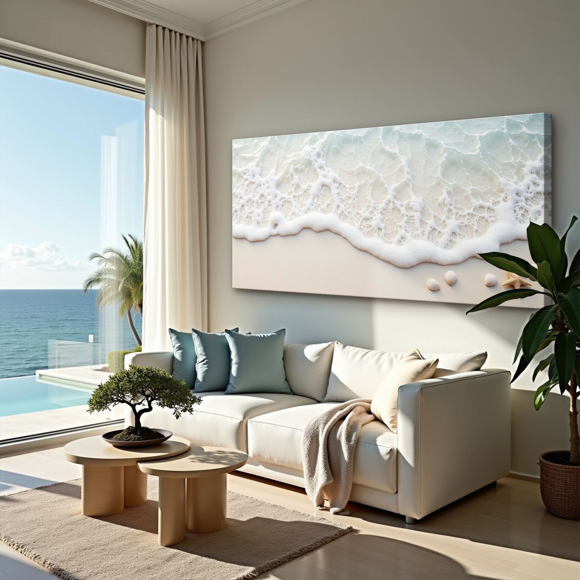 Serene Ocean Wave Coastal Wall Art canvas by Tailored Canvases in turquoise foam tones on Tampa Home & Garden Store