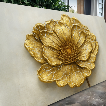 Golden Dandelion Minimalist Abstract Wall Art VI canvas by Tailored Canvases, gold flower on Tampa Home & Garden Store