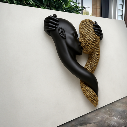 Eternal Love Figure Abstract Wall Art IV canvas TailoredCanvases black figure kissing gold snake on Tampa Home & Garden Store