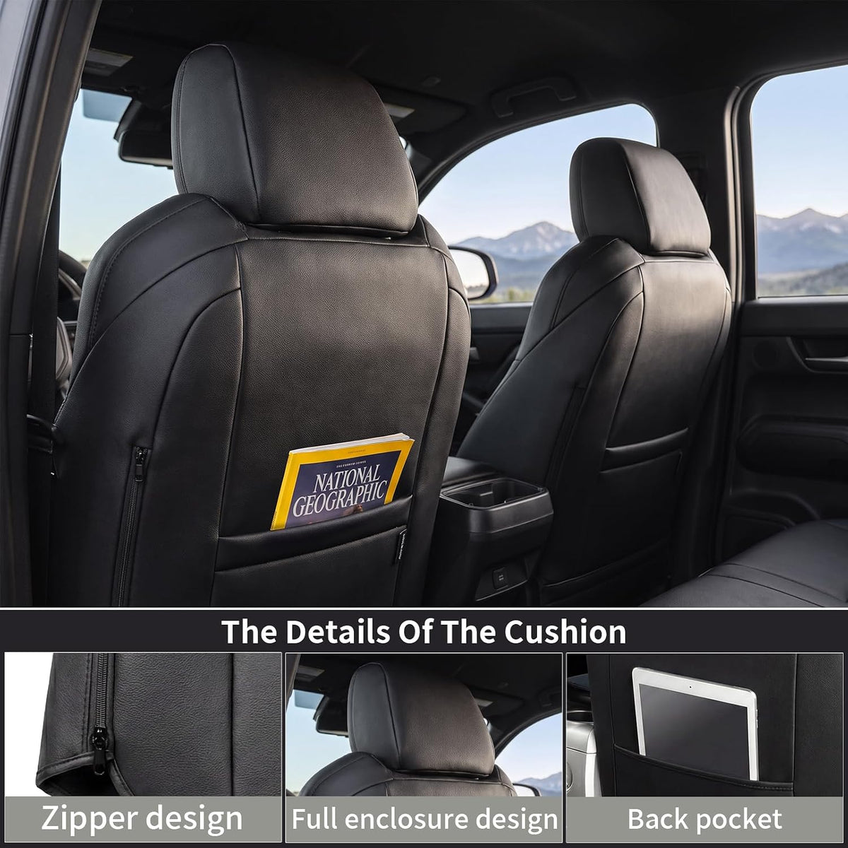 Umbrauto Nappa leather truck seat cover for Toyota Tacoma Double Cab, full enclosure, airbag on Tampa Home & Garden Store